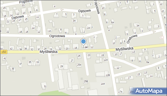 Wronki, Myśliwska, 16, mapa Wronki