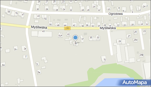 Wronki, Myśliwska, 39, mapa Wronki