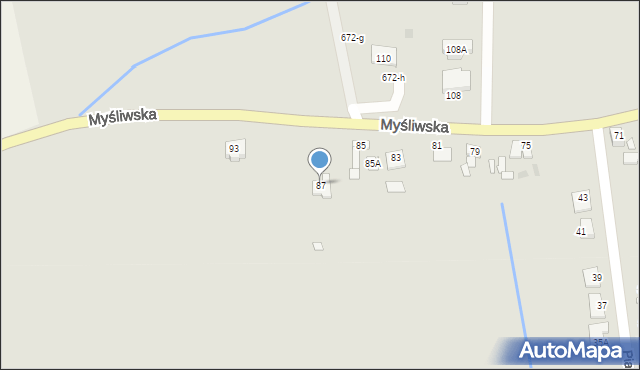 Wronki, Myśliwska, 87, mapa Wronki