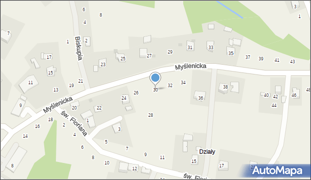 Zakliczyn, Myślenicka, 30, mapa Zakliczyn