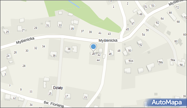 Zakliczyn, Myślenicka, 40, mapa Zakliczyn