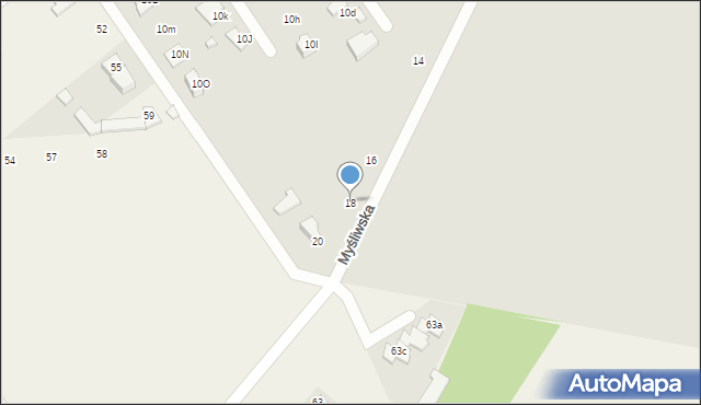 Zamość, Myśliwska, 18, mapa Zamościa