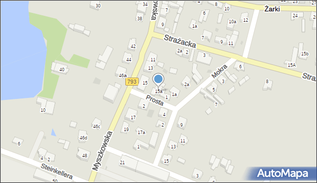 Żarki, Myszkowska, 15a, mapa Żarki