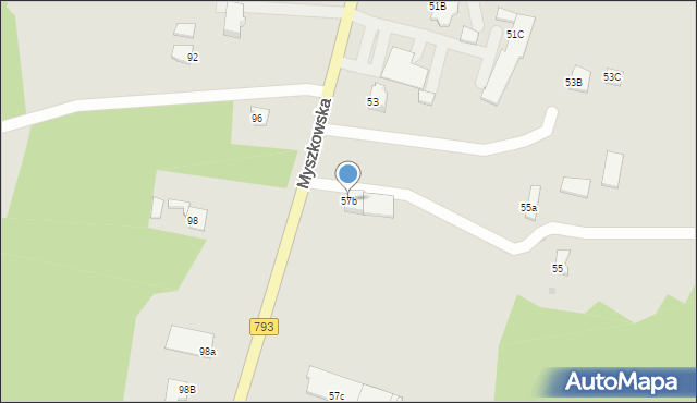 Żarki, Myszkowska, 57b, mapa Żarki