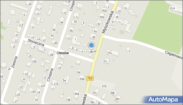 Żarki, Myszkowska, 60, mapa Żarki