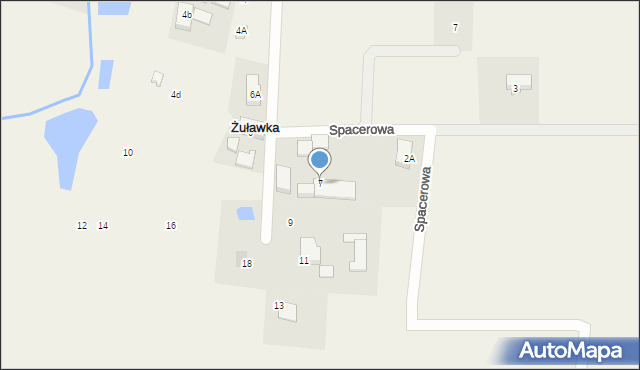 Żuławka, Myśliwska, 7, mapa Żuławka