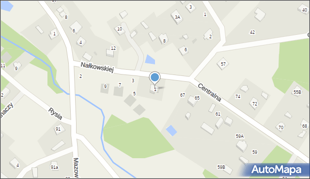 Adamowizna, Nałkowskiej Zofii, 1, mapa Adamowizna