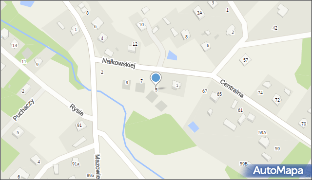 Adamowizna, Nałkowskiej Zofii, 5, mapa Adamowizna