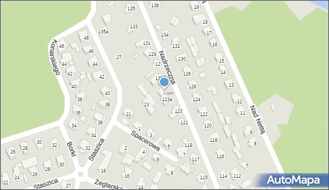 Augustów, Nadrzeczna, 123b, mapa Augustów