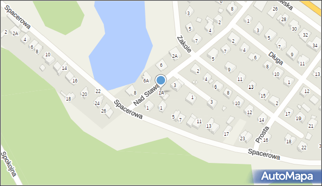 Baniocha, Nad Stawami, 1A, mapa Baniocha