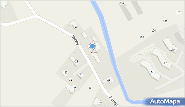 Bartąg, Nad Łyną, 21, mapa Bartąg