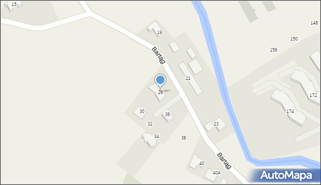 Bartąg, Nad Łyną, 28, mapa Bartąg
