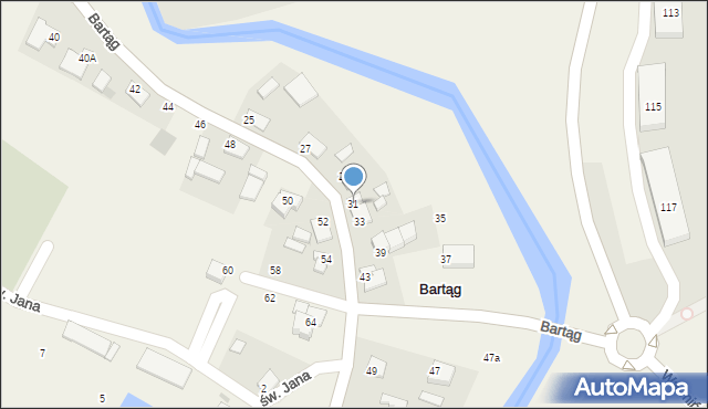 Bartąg, Nad Łyną, 31, mapa Bartąg