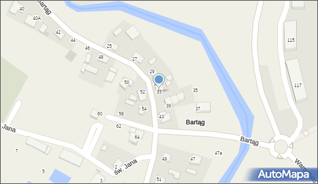 Bartąg, Nad Łyną, 33, mapa Bartąg