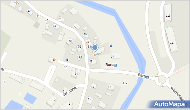 Bartąg, Nad Łyną, 39, mapa Bartąg