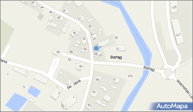 Bartąg, Nad Łyną, 45, mapa Bartąg