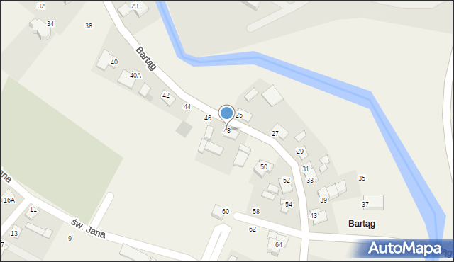 Bartąg, Nad Łyną, 48, mapa Bartąg