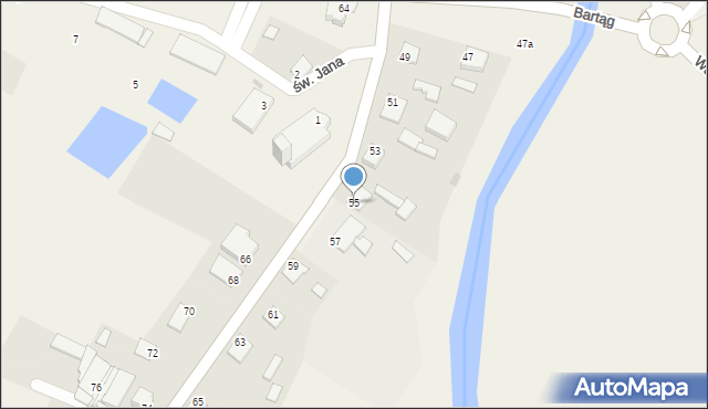 Bartąg, Nad Łyną, 55, mapa Bartąg