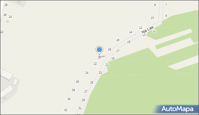 Będkowice, Na Las, 20, mapa Będkowice