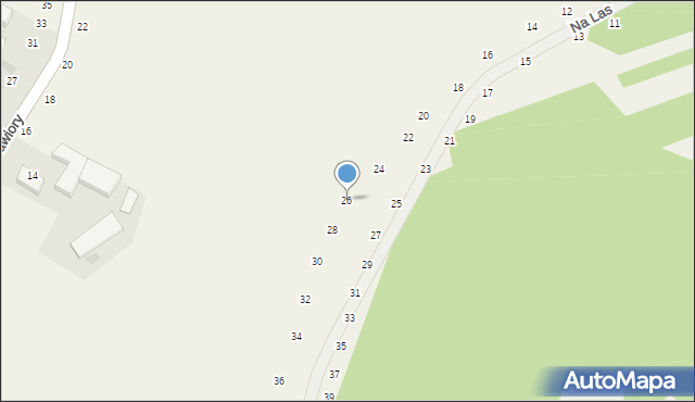 Będkowice, Na Las, 26, mapa Będkowice