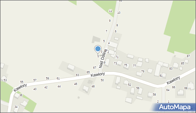 Będkowice, Nad Doliną, 1, mapa Będkowice