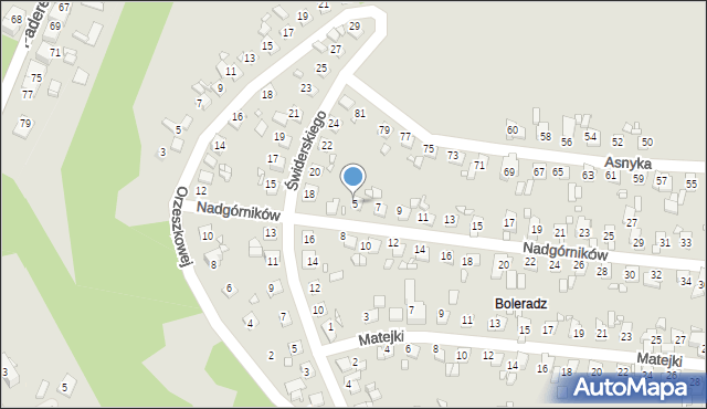 Będzin, Nadgórników, 5, mapa Będzin