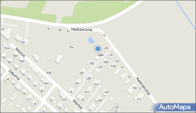 Białystok, Nadrzeczna, 45g, mapa Białegostoku