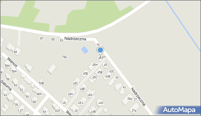 Białystok, Nadrzeczna, 45J, mapa Białegostoku