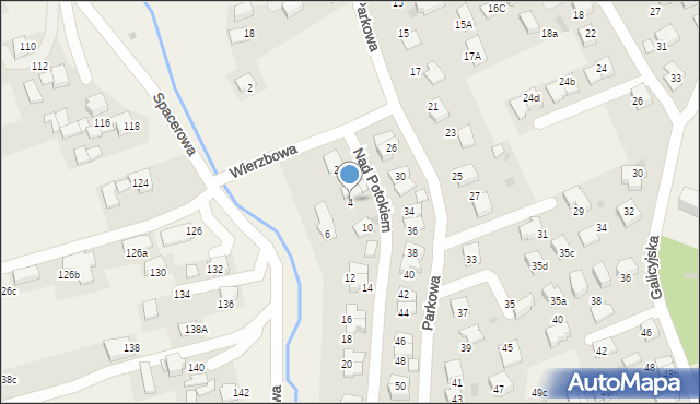 Bibice, Nad Potokiem, 4, mapa Bibice