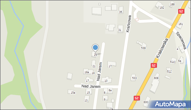 Bielsko-Biała, Nad Jarem, 23, mapa Bielsko-Białej