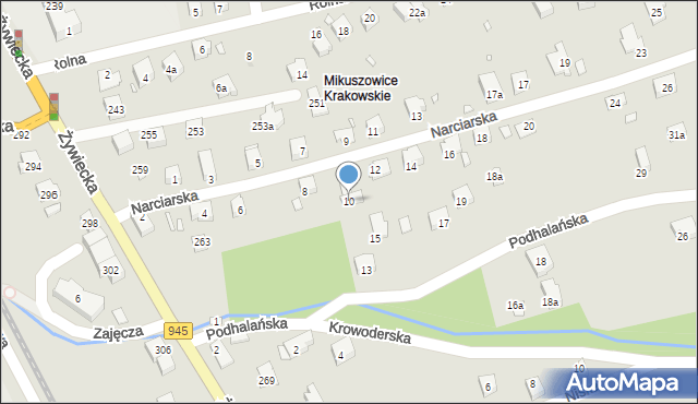 Bielsko-Biała, Narciarska, 10, mapa Bielsko-Białej