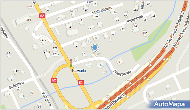 Bielsko-Biała, Nasypowa, 5, mapa Bielsko-Białej