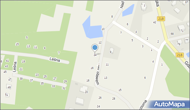 Bieszkowice, Nad Stawem, 14, mapa Bieszkowice