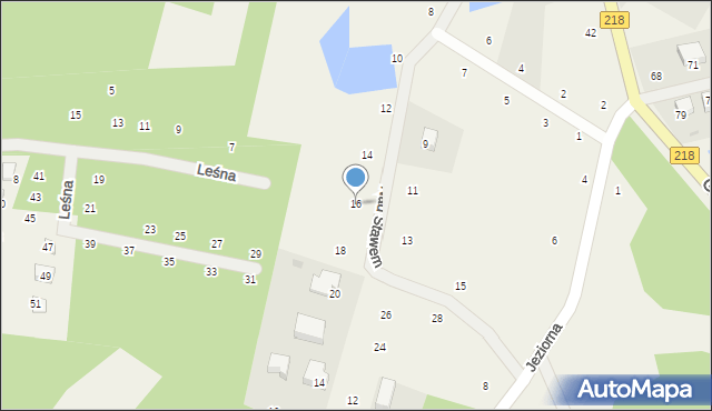 Bieszkowice, Nad Stawem, 16, mapa Bieszkowice