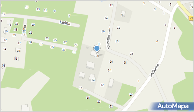 Bieszkowice, Nad Stawem, 20, mapa Bieszkowice