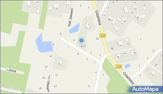 Bieszkowice, Nad Stawem, 4, mapa Bieszkowice