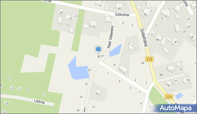 Bieszkowice, Nad Stawem, 8, mapa Bieszkowice