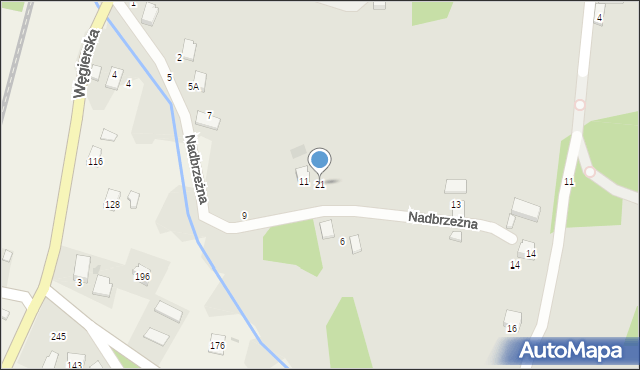 Bobowa, Nadbrzeżna, 21, mapa Bobowa