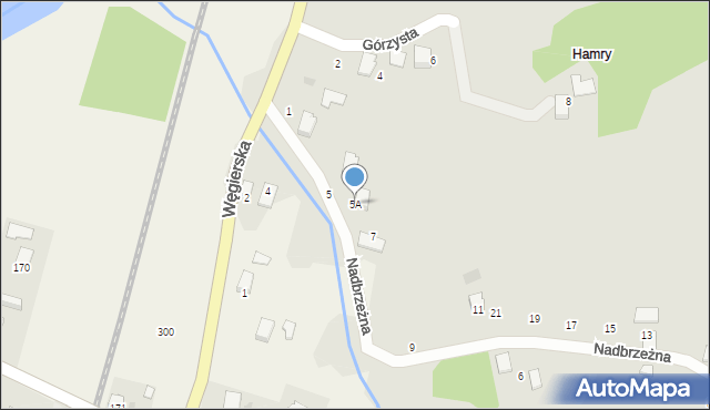 Bobowa, Nadbrzeżna, 5A, mapa Bobowa