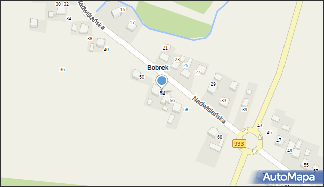 Bobrek, Nadwiślańska, 54, mapa Bobrek