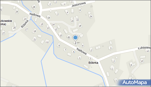 Bóbrka, Naftowa, 6, mapa Bóbrka