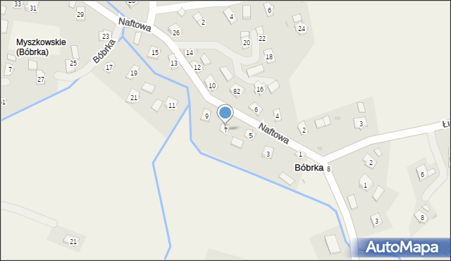 Bóbrka, Naftowa, 7, mapa Bóbrka