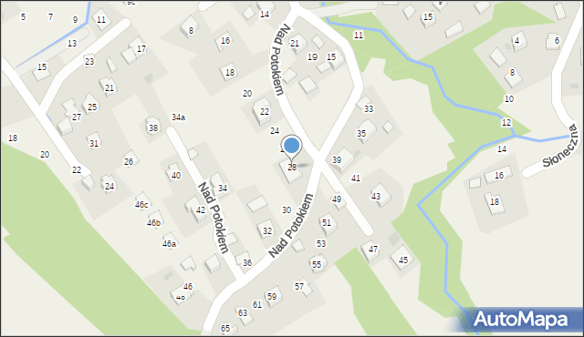 Borek Szlachecki, Nad Potokiem, 28, mapa Borek Szlachecki