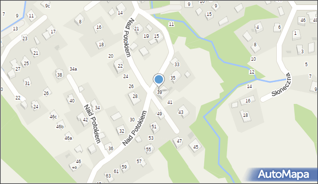 Borek Szlachecki, Nad Potokiem, 39, mapa Borek Szlachecki