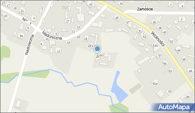 Boronów, Nadrzeczna, 19, mapa Boronów