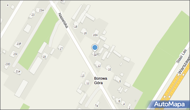 Borowa Góra, Nasielska, 14, mapa Borowa Góra