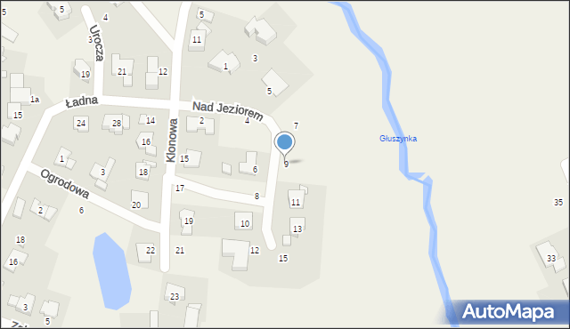 Borówiec, Nad Jeziorem, 9, mapa Borówiec