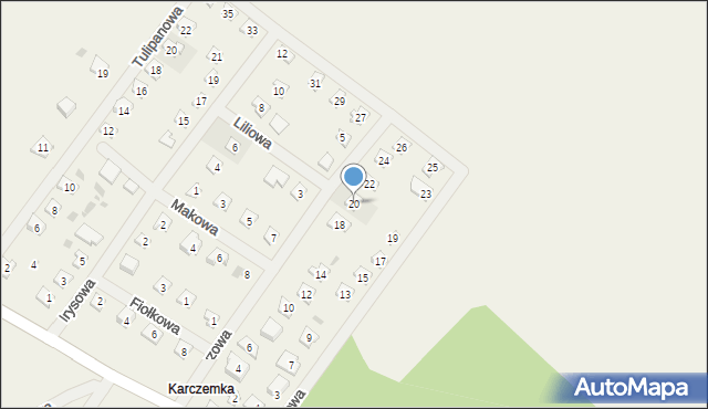 Boszkowo, Narcyzowa, 20, mapa Boszkowo