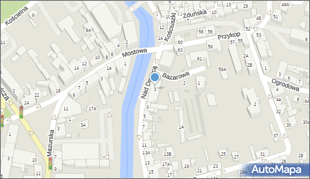 Brodnica, Nad Drwęcą, 1, mapa Brodnica