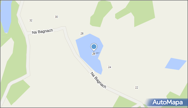 Brodnica Górna, Na Bagnach, 26, mapa Brodnica Górna